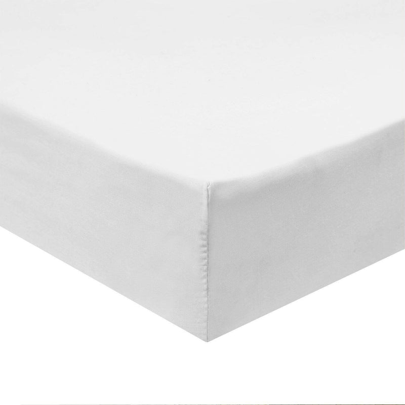 Top Split Flex King Fitted Sheet Only - Solid 340 Thread Count-Royal Tradition-White-Egyptian Linens