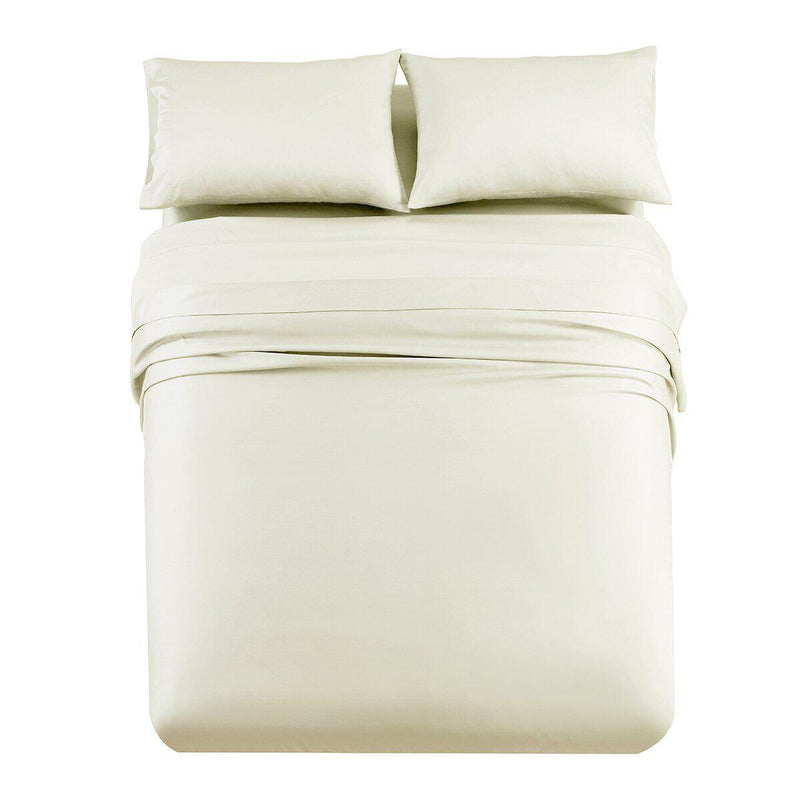 1000 Thread Count Bed Sheets Solid Sateen California King / Ivory