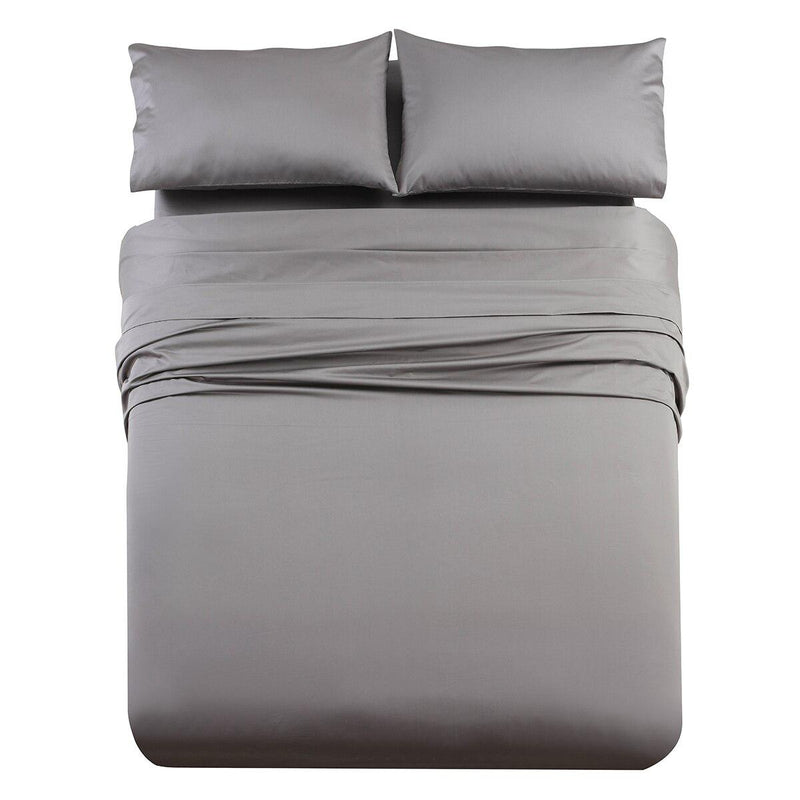 Luxury & Heavy 1000 Thread Count Solid Sheet Set-Royal Tradition-Queen-Gray-Egyptian Linens