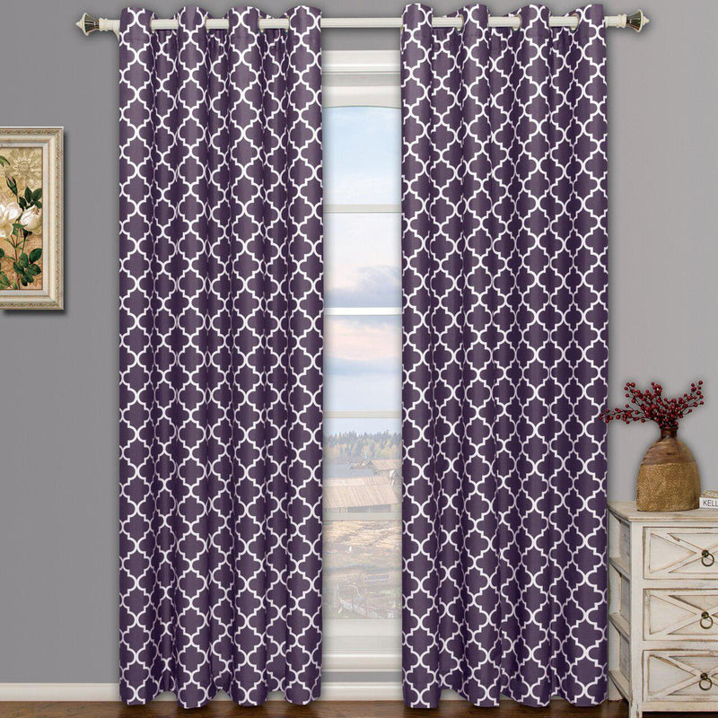 Purple Meridian Room-Darkening Thermal Insulated Curtain Pair (Set of 2 Panels)-Royal Tradition-84"-Egyptian Linens