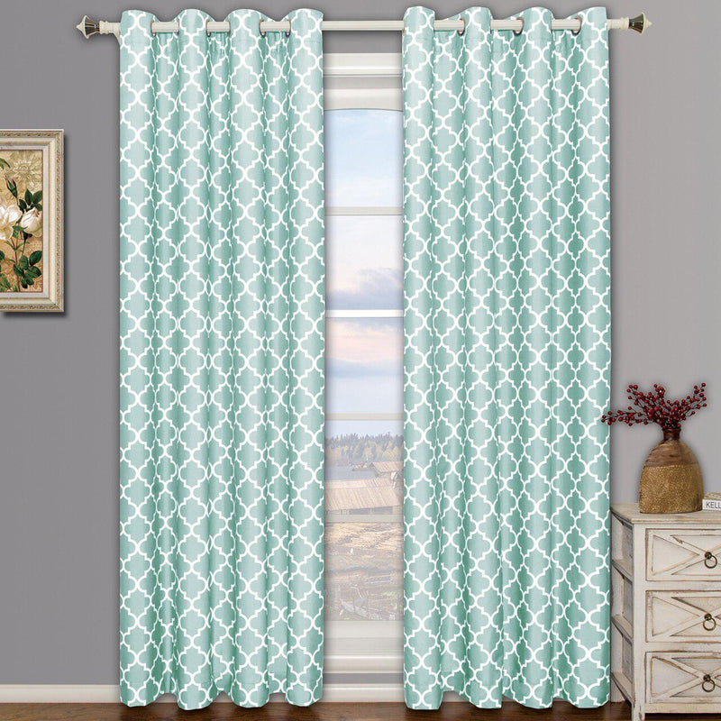 Teal Meridian Room-Darkening Thermal Insulated Curtain Pair (Set of 2 Panels)-Royal Tradition-63"-Egyptian Linens