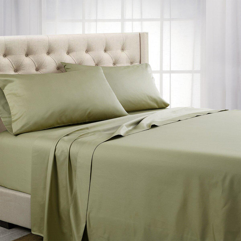 Split Top (Split Head) King Sheets 1000 Thread Count 100% Cotton Solid Sheet Sets-Royal Tradition-Sage-Egyptian Linens