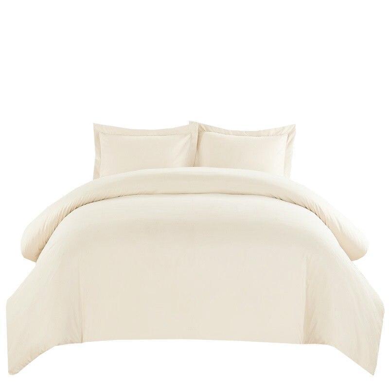 Wrinkle-Free Cotton Blend 600 Thread Count Duvet Cover Set-Royal Tradition-Full/Queen-Ivory-Egyptian Linens