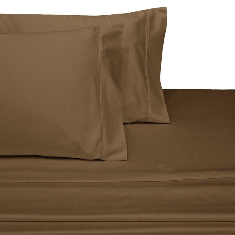 Attached Waterbed Sheet Set Solid 450 Thread Count-Royal Tradition-Super Single Waterbed-Taupe-Egyptian Linens