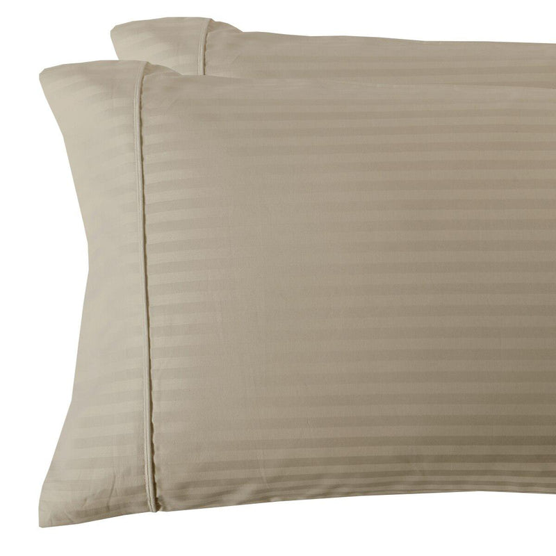 Damask Stripe 300 Thread Count Pillowcases-Royal Tradition-King Pillowcases Pair-Linen-Egyptian Linens