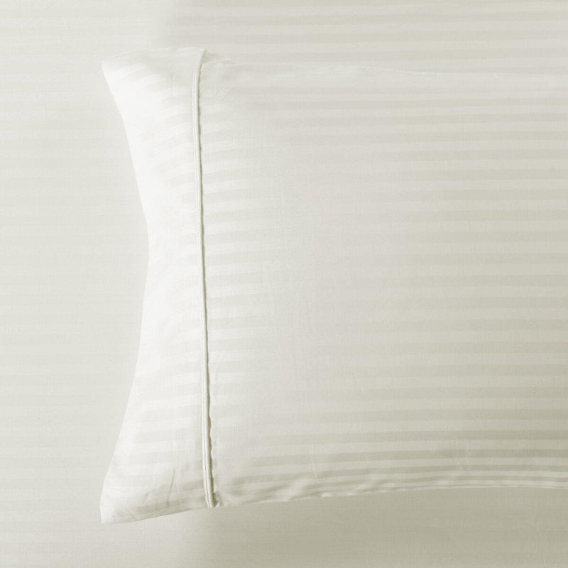 Easy Care 650 Stripe Pillowcases (Pair)-Royal Tradition-Standard Pillowcases Pair-Ivory-Egyptian Linens