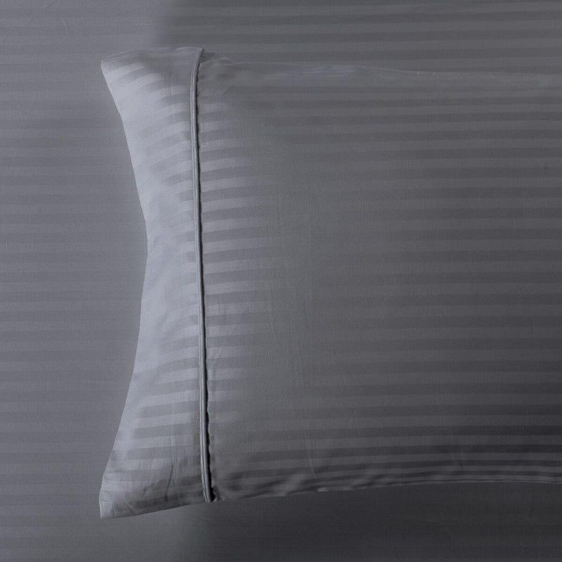 Easy Care 650 Stripe Pillowcases (Pair)-Royal Tradition-Standard Pillowcases Pair-Gray-Egyptian Linens