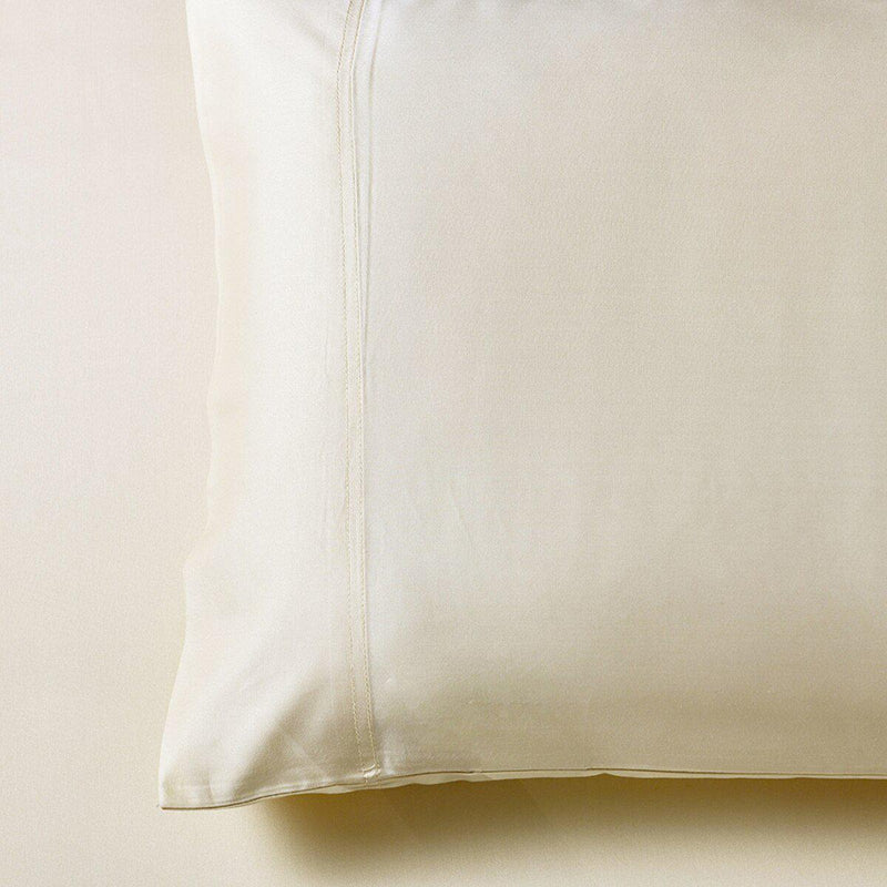 Silky Cotton, Bamboo-Cotton Blended 2 Pillowcases (Hybrid)-Royal Tradition-Standard Pillowcases Pair-Ivory-Egyptian Linens