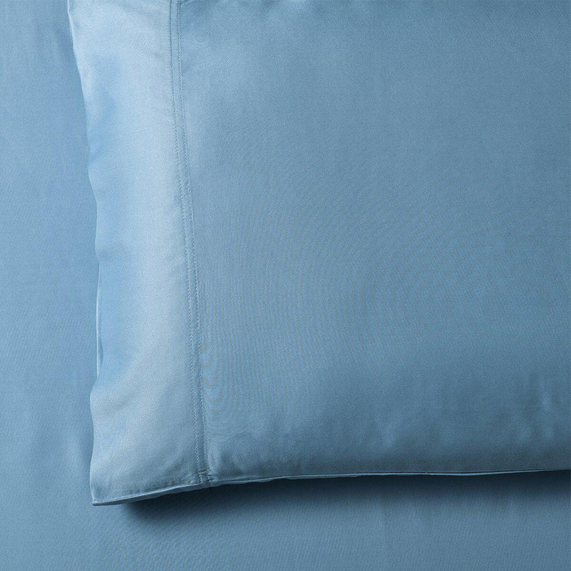 Silky Cotton, Bamboo-Cotton Blended 2 Pillowcases (Hybrid)-Royal Tradition-Standard Pillowcases Pair-Blue-Egyptian Linens