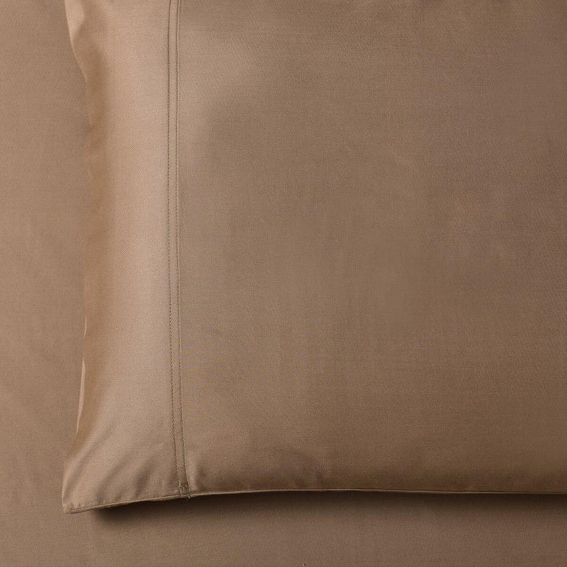 Silky Cotton, Bamboo-Cotton Blended 2 Pillowcases (Hybrid)-Royal Tradition-Standard Pillowcases Pair-Taupe-Egyptian Linens