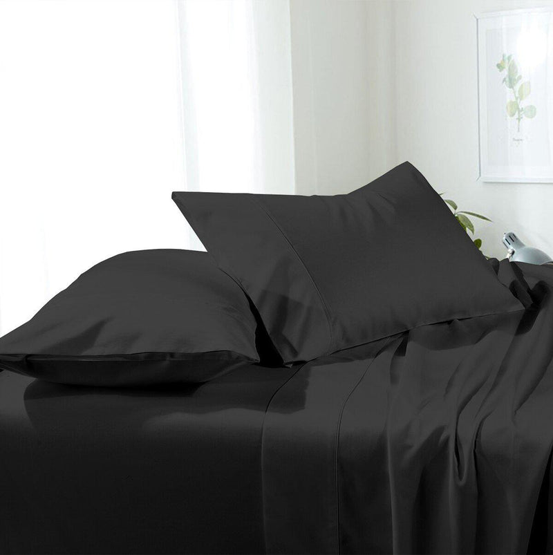 Soft & Wrinkle-Free Split Adjustable King Sheets 100% Easy Care Microfiber-Royal Tradition-Black-Egyptian Linens