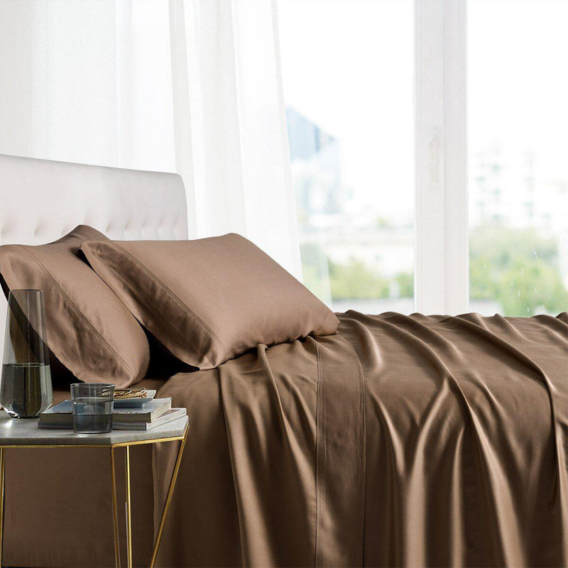 Split King Adjustable Bed Sheets - 100% Bamboo Viscose-Royal Tradition-Taupe-Egyptian Linens