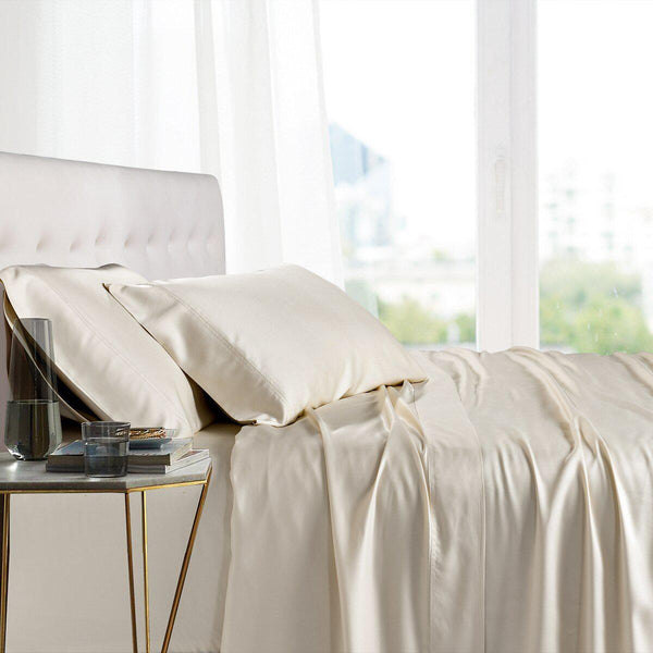 Split King Adjustable Bed Sheets - 100% Bamboo Viscose-Royal Tradition-Ivory-Egyptian Linens