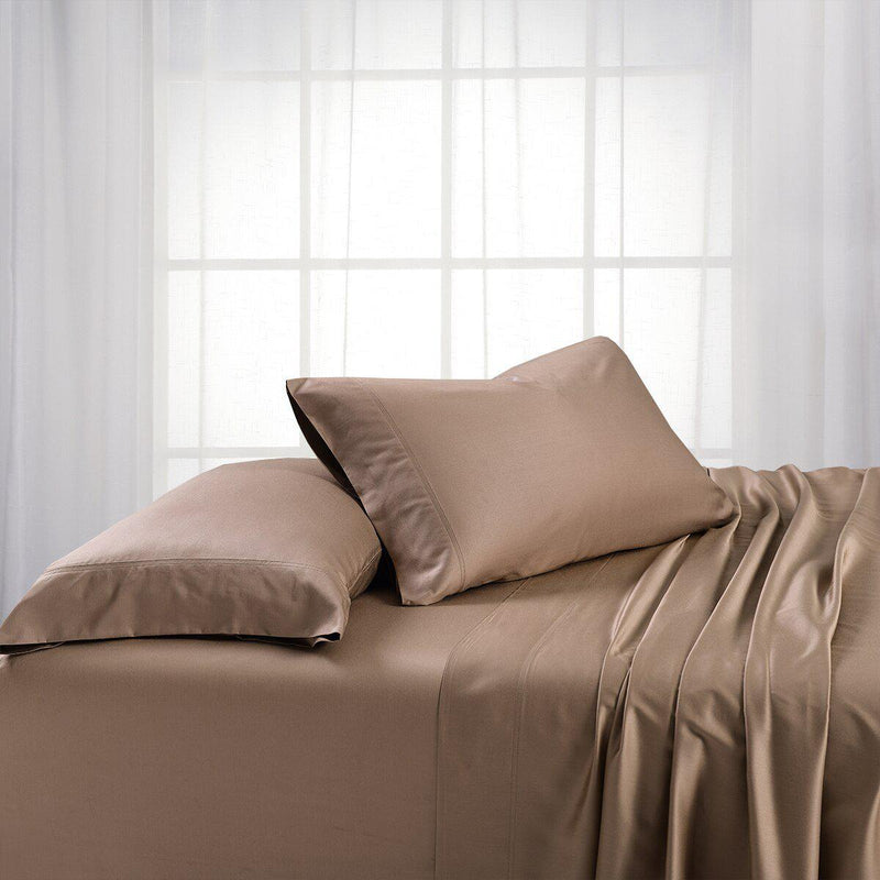 Split King Dual King Adjustable Bed Sheets Set - Bamboo Cotton (Hybrid)-Royal Tradition-Taupe-Egyptian Linens