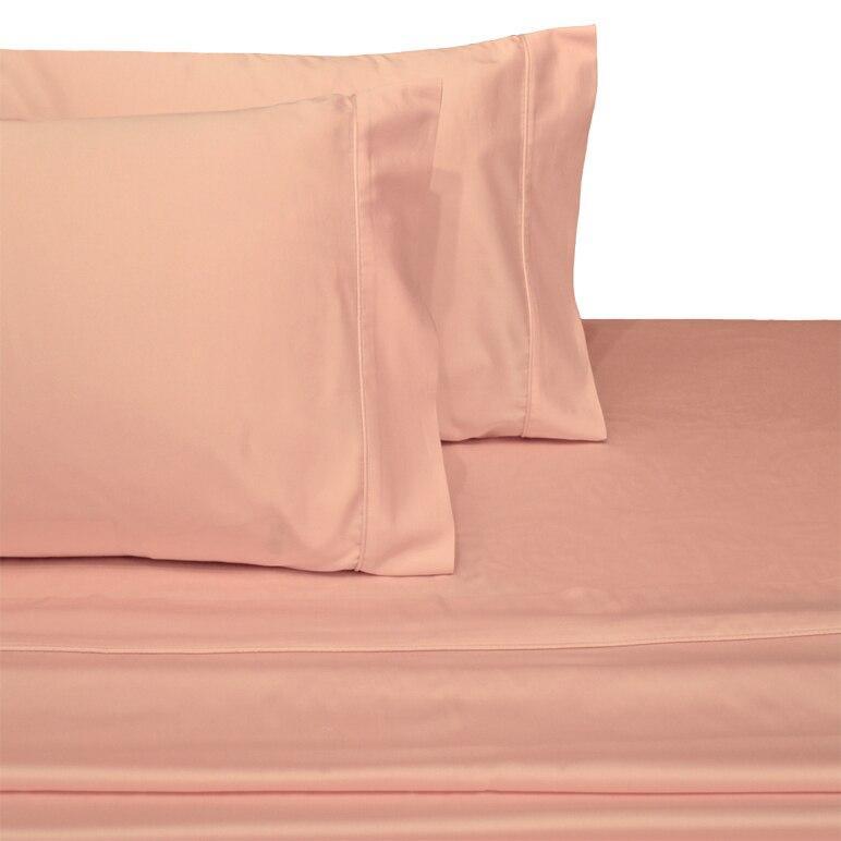 Split Top King Sheets 300 Thread Count 100% Cotton (Half Split Fitted)-Royal Tradition-Blush-Egyptian Linens