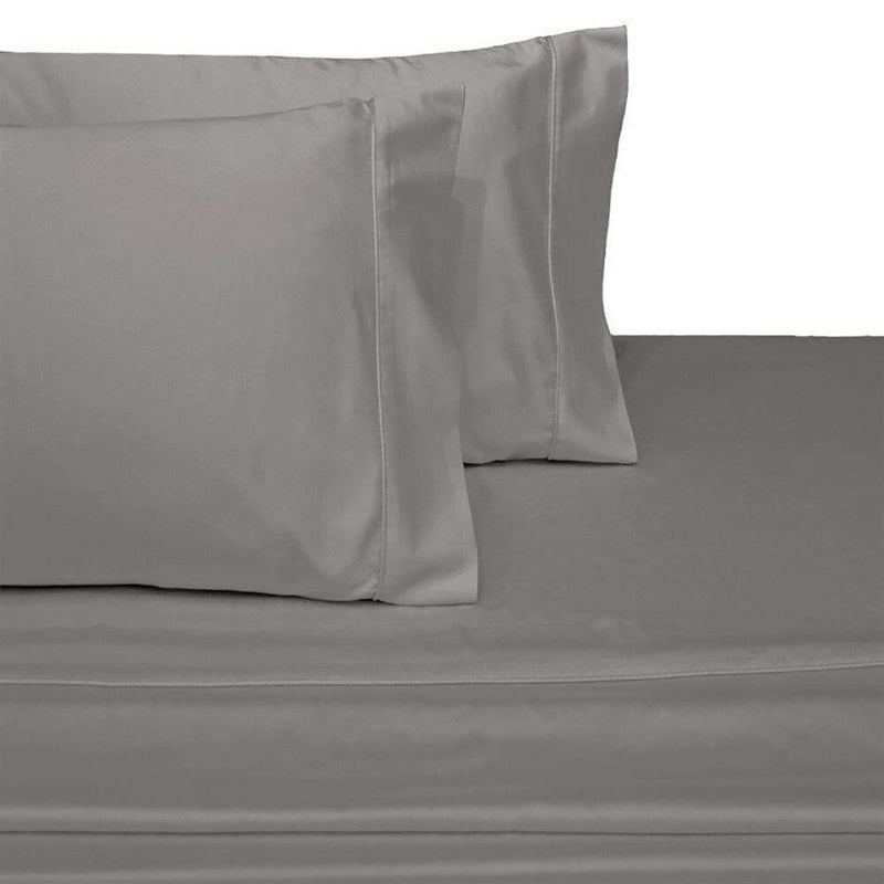 Split Top King Sheets 300 Thread Count 100% Cotton (Half Split Fitted)-Royal Tradition-Gray-Egyptian Linens