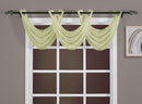 Abri Grommet Crushed Sheer Window Treatment (Single)-Royal Tradition-24 x 24" Valance-Spring Green-Egyptian Linens