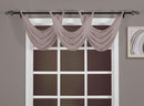 Abri Grommet Crushed Sheer Window Treatment (Single)-Royal Tradition-24 x 24" Valance-Mauve-Egyptian Linens