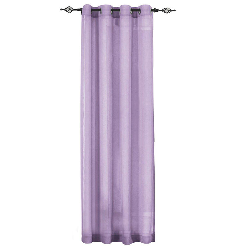 Abri Grommet Crushed Sheer Window Treatment (Single)-Royal Tradition-50 x 63" Panel-Lavender-Egyptian Linens