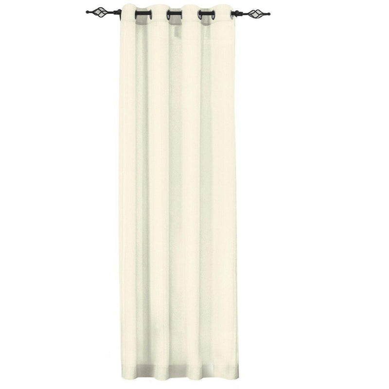 Abri Grommet Crushed Sheer Window Treatment (Single)-Royal Tradition-50 x 108" Panel-Ivory-Egyptian Linens