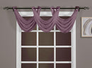 Abri Grommet Crushed Sheer Window Treatment (Single)-Royal Tradition-24 x 24" Valance-Eggplant-Egyptian Linens