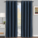 Galleria Room-Darkening Thermal Curtain Panels Tonal Stripe (Single)-Royal Tradition-54 x 84" Panel-Navy-Egyptian Linens