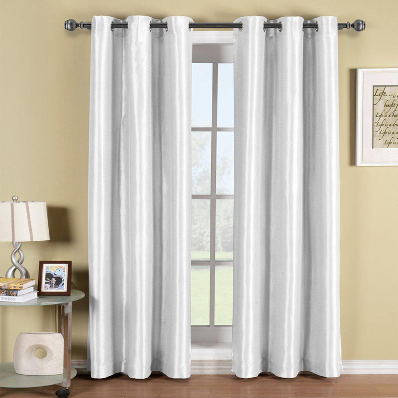 Soho Thermal Blackout Grommet Top Curtain Panels (Single)-Royal Tradition-42 x 84" Panel-White-Egyptian Linens
