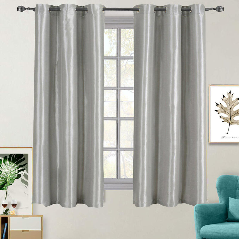 Soho Thermal Blackout Grommet Top Curtain Panels (Single)-Royal Tradition-42 x 63" Panel-Silver-Egyptian Linens