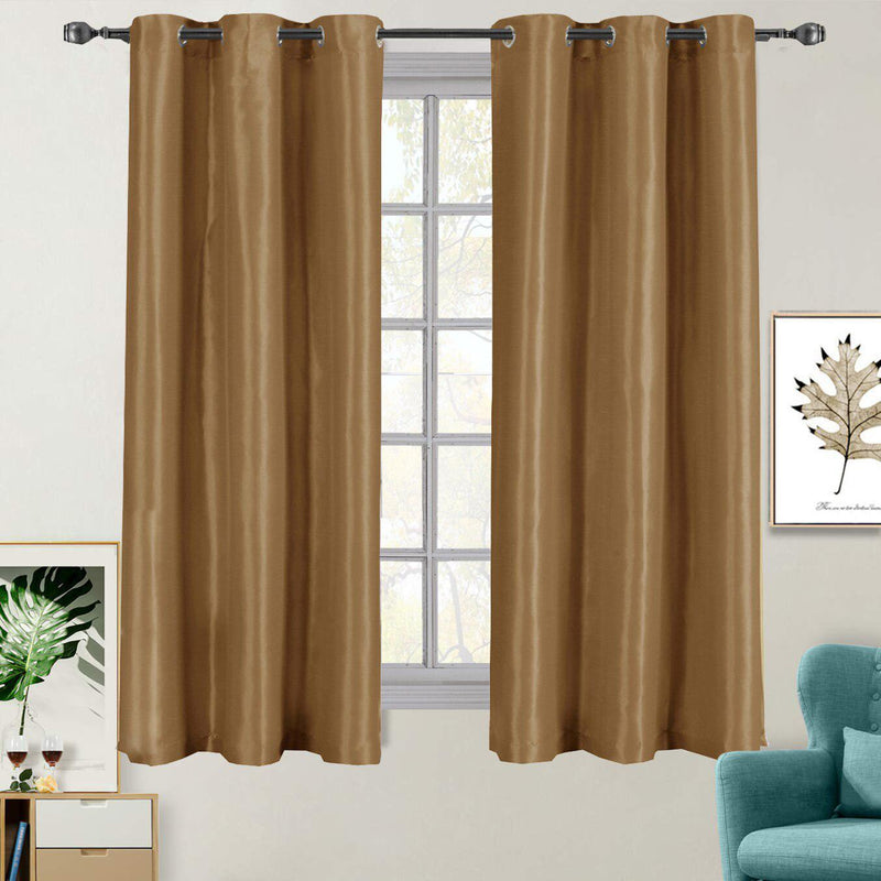 Soho Thermal Blackout Grommet Top Curtain Panels (Single)-Royal Tradition-42 x 63" Panel-Mushroom-Egyptian Linens