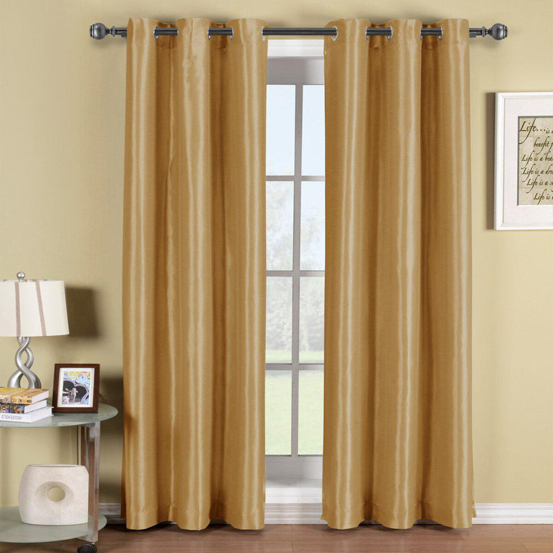 Soho Thermal Blackout Grommet Top Curtain Panels (Single)-Royal Tradition-42 x 84" Panel-Gold-Egyptian Linens