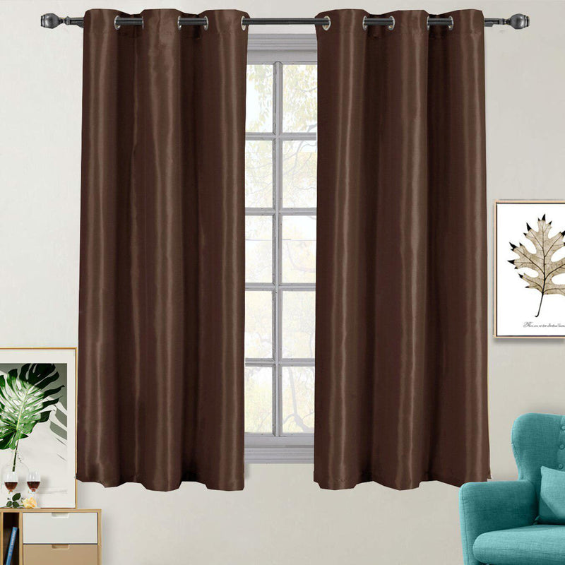Soho Thermal Blackout Grommet Top Curtain Panels (Single)-Royal Tradition-42 x 63" Panel-Chocolate-Egyptian Linens