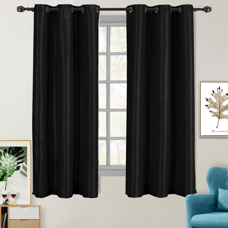 Soho Thermal Blackout Grommet Top Curtain Panels (Single)-Royal Tradition-42 x 63" Panel-Black-Egyptian Linens