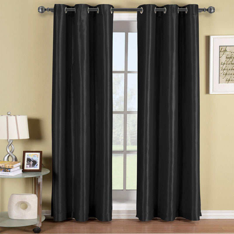 Soho Thermal Blackout Grommet Top Curtain Panels (Single)-Royal Tradition-42 x 84" Panel-Black-Egyptian Linens