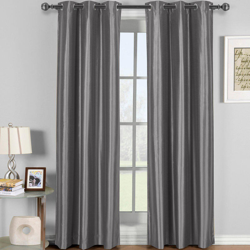 Soho Thermal Blackout Grommet Top Curtain Panels (Single)-Royal Tradition-42 x 84" Panel-Gray-Egyptian Linens
