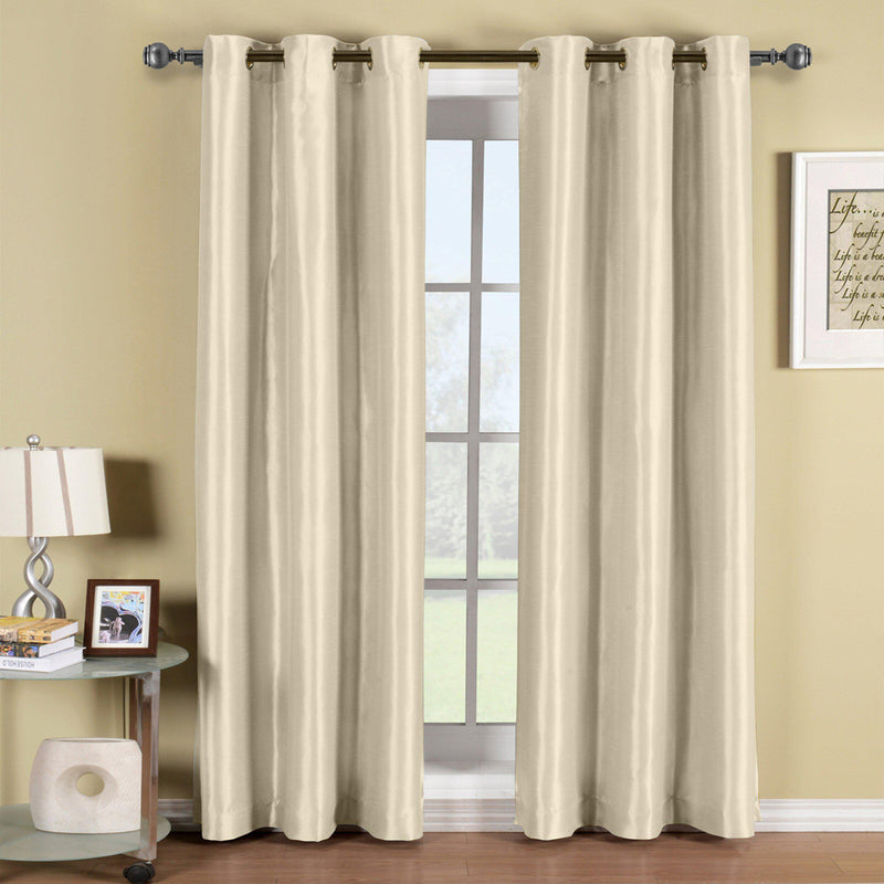 Soho Thermal Blackout Grommet Top Curtain Panels (Single)-Royal Tradition-42 x 84" Panel-Beige-Egyptian Linens