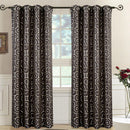 Pair (Set of 2) Top Grommet Window Curtain Panels Abstract Jacquard Tuscany, 104 Inches Total Width.-Royal Tradition-104 x 63" Pair-Chocolate-Egyptian Linens