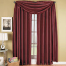 Soho Faux Silk Rod Pocket Window Treatment Scarf or Panel (Single)-Royal Tradition-42 x 216" Scarf-Burgundy-Egyptian Linens
