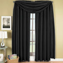 Soho Faux Silk Rod Pocket Window Treatment Scarf or Panel (Single)-Royal Tradition-42 x 63" Panel-Black-Egyptian Linens