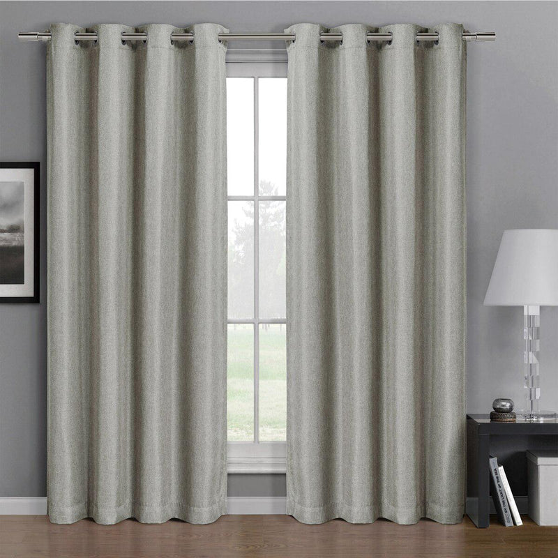Gulfport Faux Linen Blackout Weave Curtains With Grommets Single Panel-Royal Tradition-52 x 96" Panel-Linen-Egyptian Linens