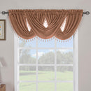 Soho Waterfall Decorative Trim Window Valance 57”wx 37”L (Single)-Royal Tradition-Rust-Egyptian Linens
