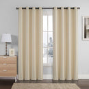 Empress Embroidered 110Wx90L Curtains With Grommet Top Jacquard Drapes (Set of 2)-Royal Hotel Bedding-Gold-Egyptian Linens