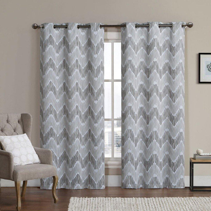 Marlie Intelligent design Blackout Weave Grommet Curtain Panels (Set of 2)-Royal Tradition-76 x 84" Pair-Taupe-Egyptian Linens