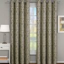 Blair Damask Floral Curtains Jacquard Drapes Grommet Top Panels (Set of 2)-Royal Tradition-54 x 108" Pair-Sage-Egyptian Linens