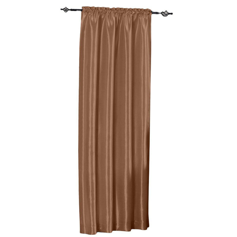 Soho Faux Silk Rod Pocket Curtain Panels- Matching Valance (Single)-Royal Tradition-42 x 96" Panel-Rust-Egyptian Linens