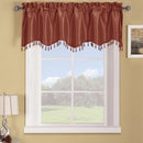 Soho Faux Silk Rod Pocket Curtain Panels- Matching Valance (Single)-Royal Tradition-70 x 17" Valance-Rust-Egyptian Linens