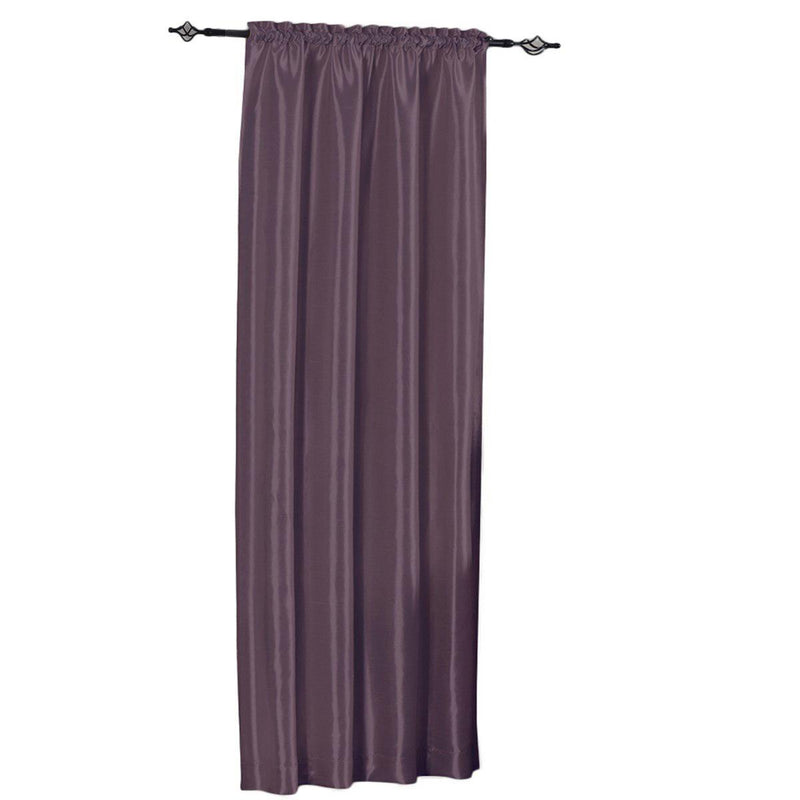 Soho Faux Silk Rod Pocket Curtain Panels- Matching Valance (Single)-Royal Tradition-42 x 84" Panel-Purple-Egyptian Linens