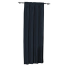 Soho Faux Silk Rod Pocket Curtain Panels- Matching Valance (Single)-Royal Tradition-42 x 108" Panel-Navy-Egyptian Linens