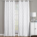 Paisley Thermal Blackout Jacquard Grommet Top Curtain Pair Panels-Royal Tradition-76 x 63" Pair-Off-White-Egyptian Linens