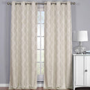 Paisley Thermal Blackout Jacquard Grommet Top Curtain Pair Panels-Royal Tradition-76 x 108" Pair-Beige-Egyptian Linens