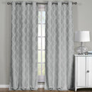 Paisley Thermal Blackout Jacquard Grommet Top Curtain Pair Panels-Royal Tradition-76 x 63" Pair-Gray-Egyptian Linens